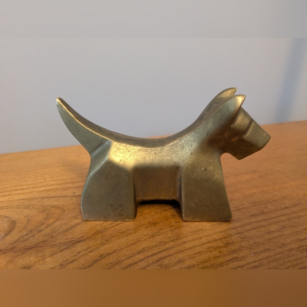 Vintage Brass Scottish Terrier Dog Figurine